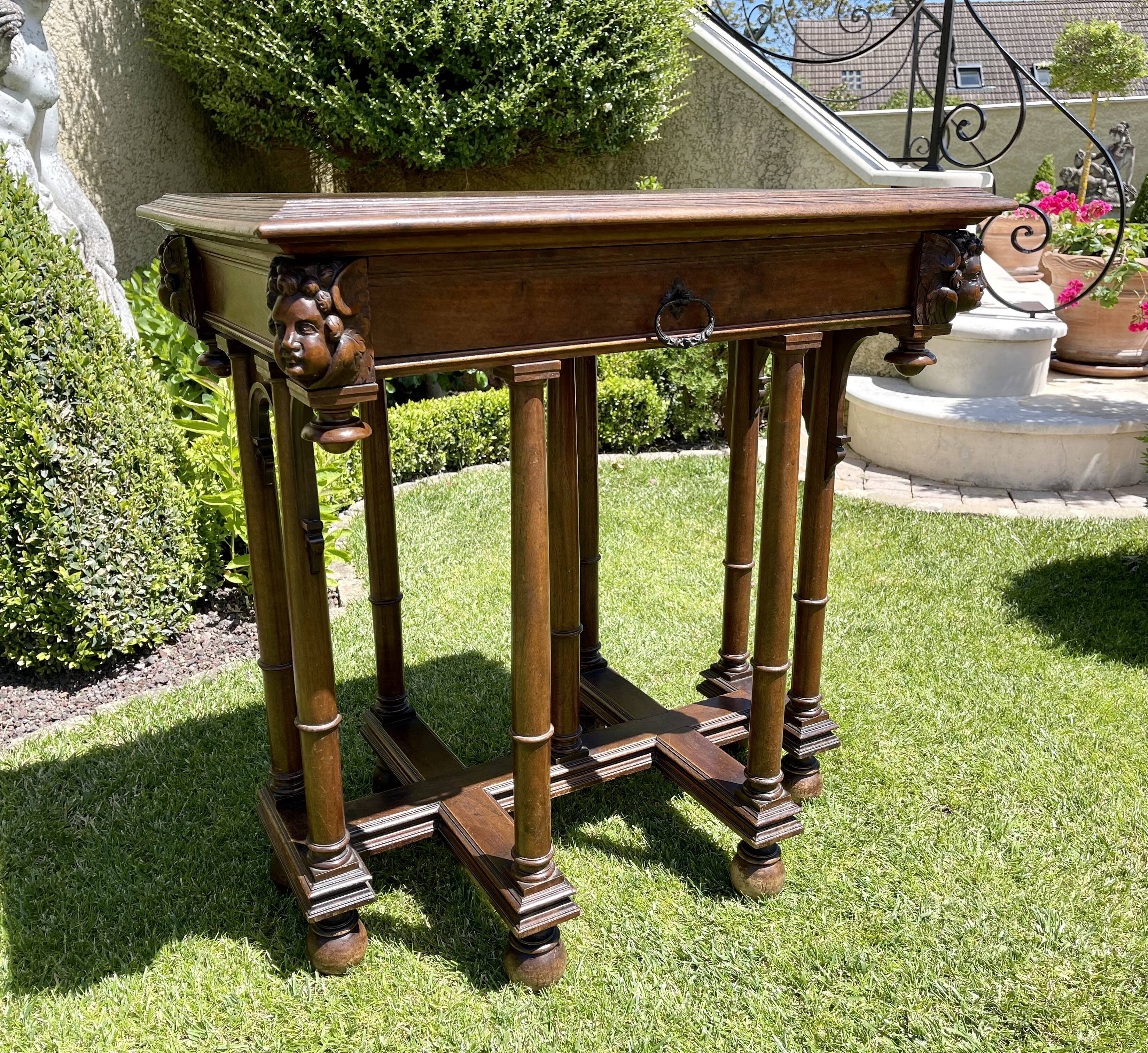Walnut table renaissance style