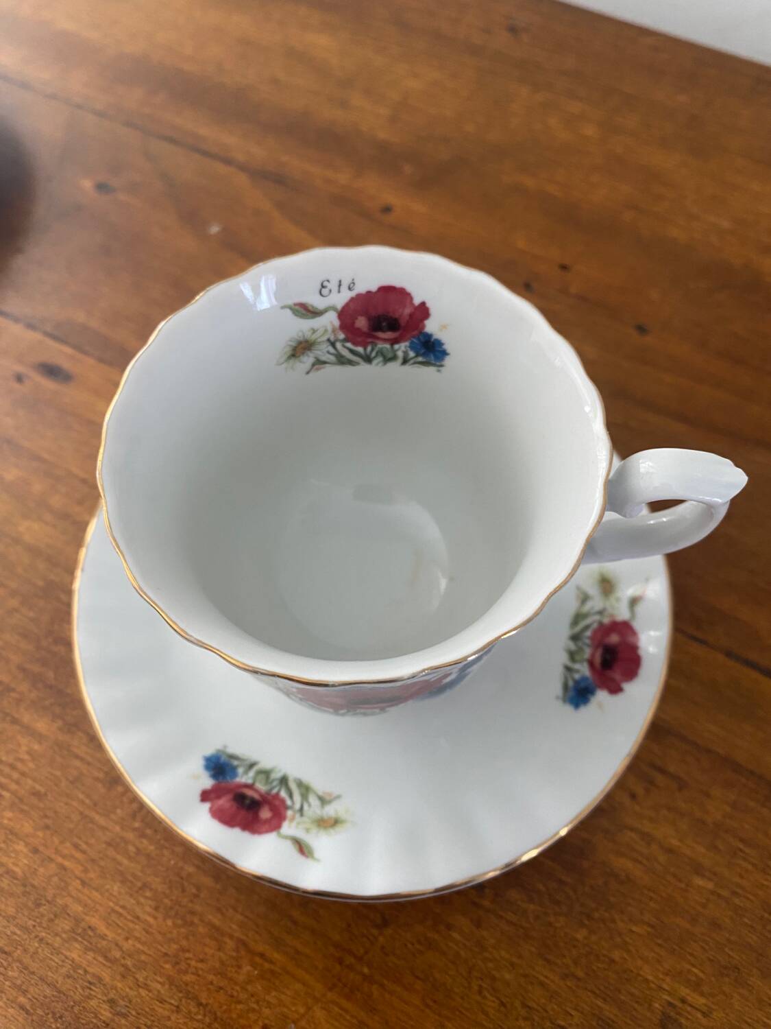 White porcelain cup and saucer