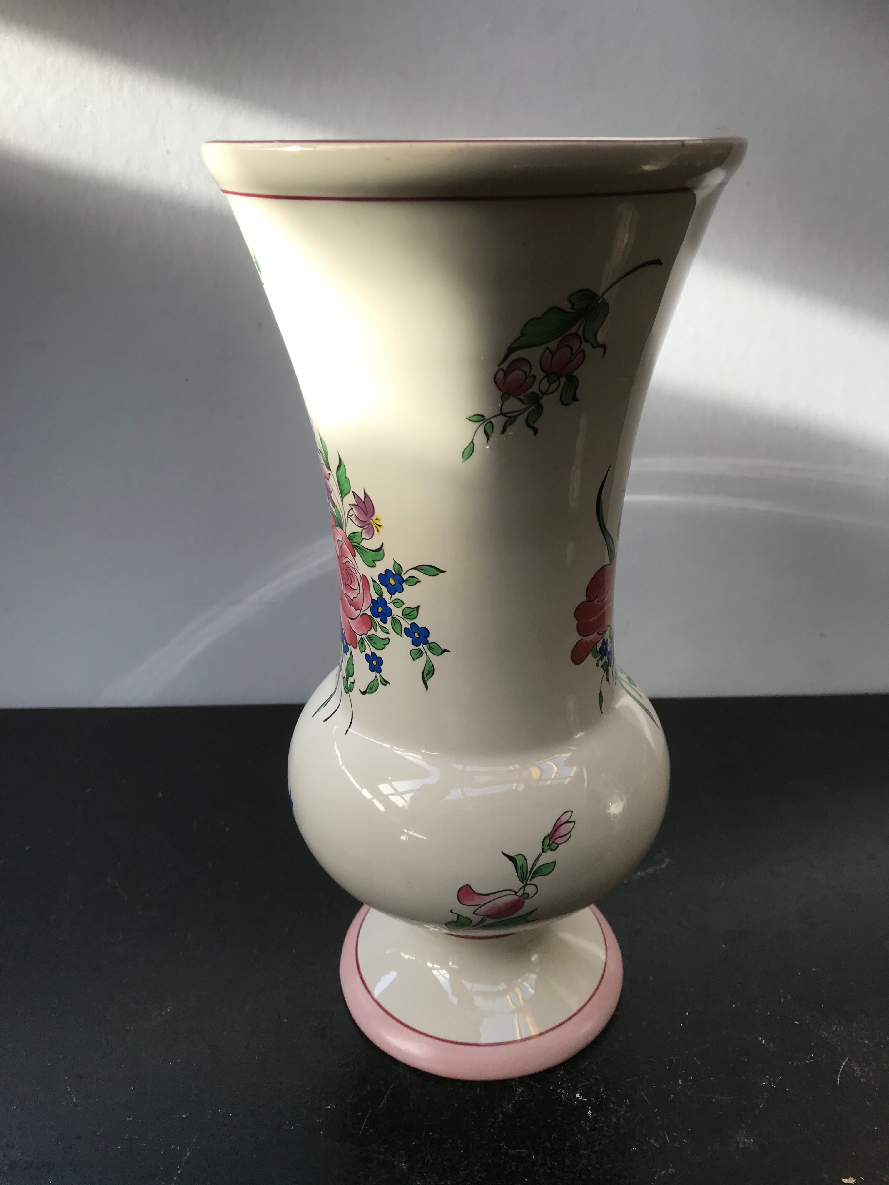 Former Vase K-G LUNEVILLE Ceramics White Decor Vintage Flowers