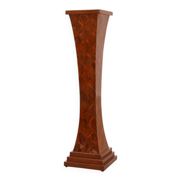 Grande console Art Déco en marqueterie de bois, France vers 1920
