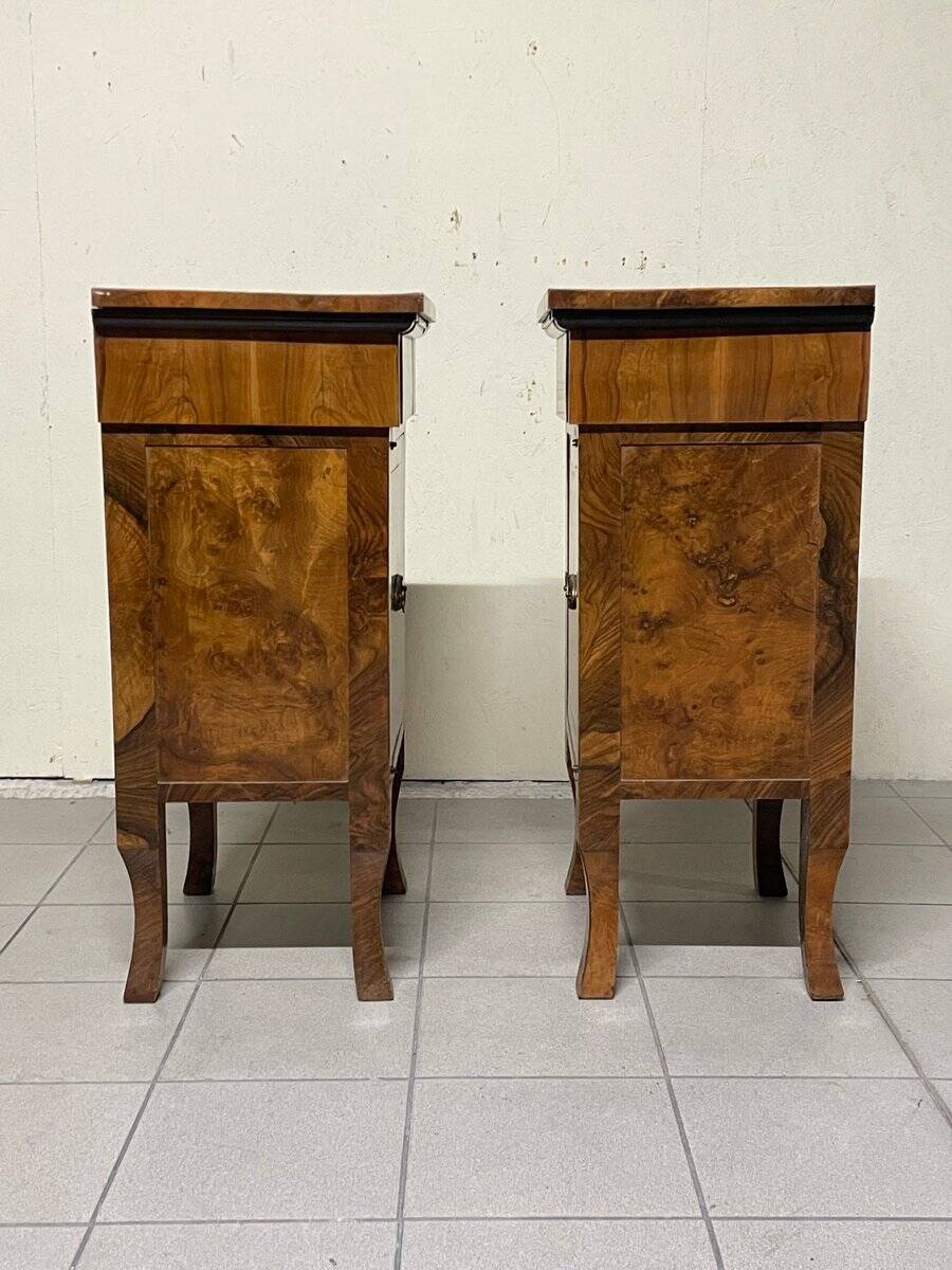 Comodini grandi Art Déco, Italia, anni '30, set di 2