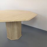 Vintage octagonal travertine dining table from the 70s 80s