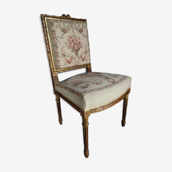 Louis XVI gilded wood chair
