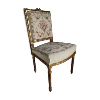 Louis XVI gilded wood chair