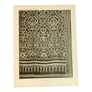 Ancienne planche tissus Ikät de Borné 1930