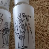 6 glasses illustrated by Cabu