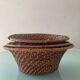 Trio of vintage woven rattan and wicker baskets