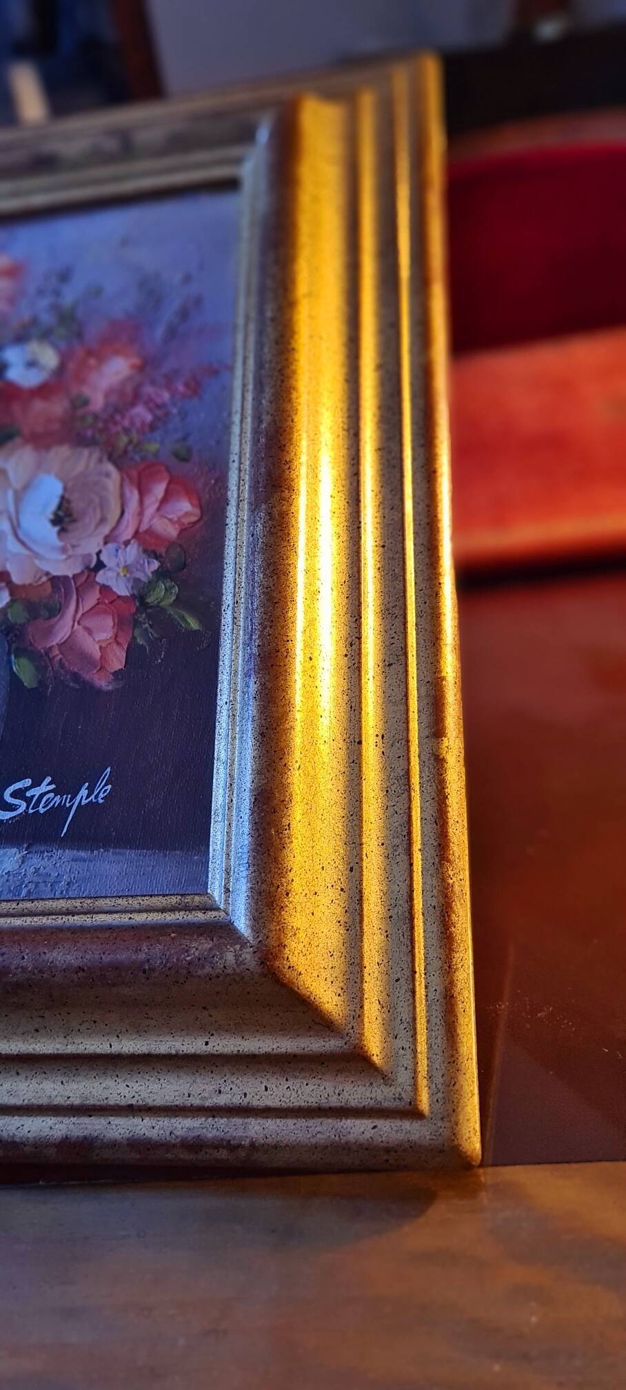 Floral painting signed Stemple