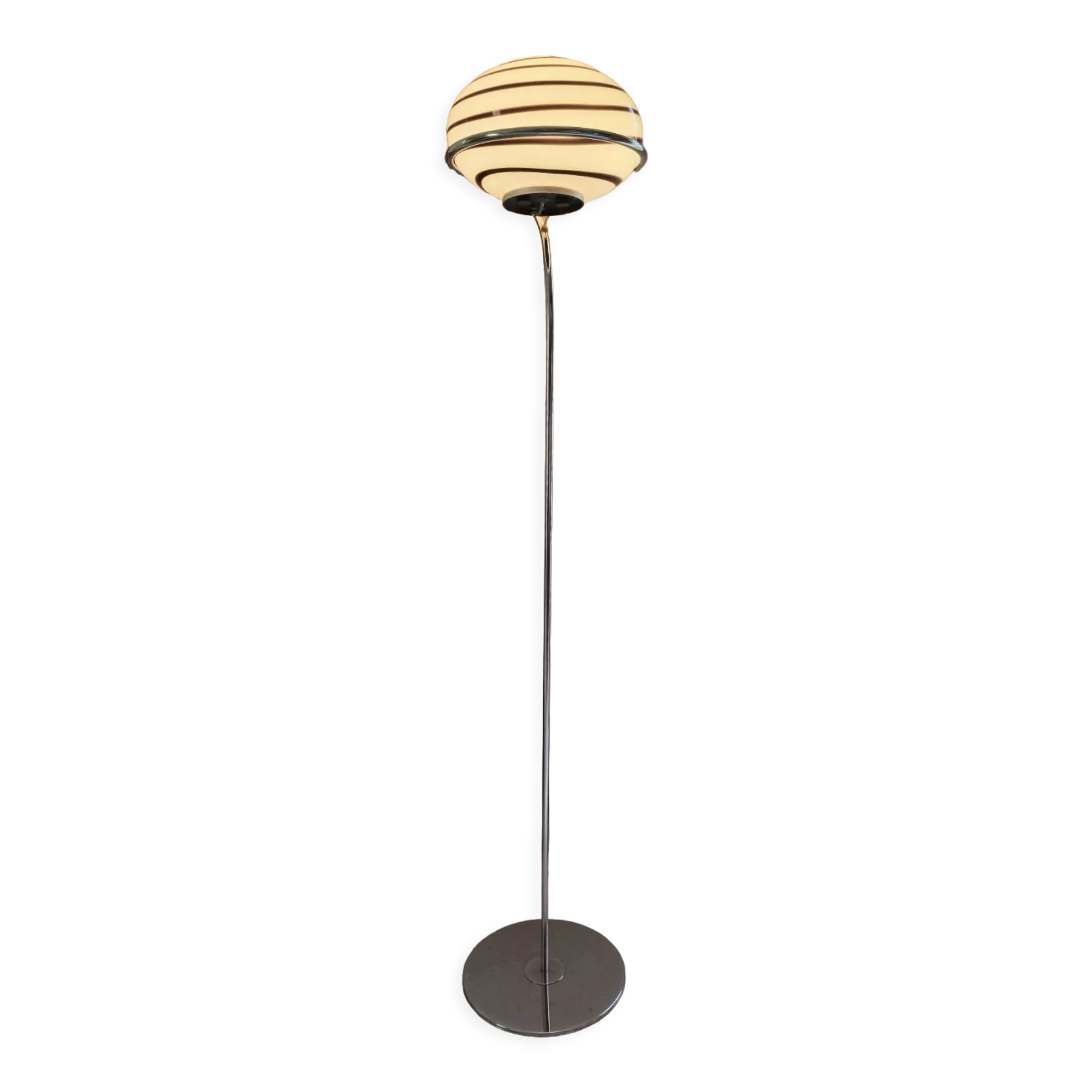 Floor lamp 1990 vintage Italy opaline zebra