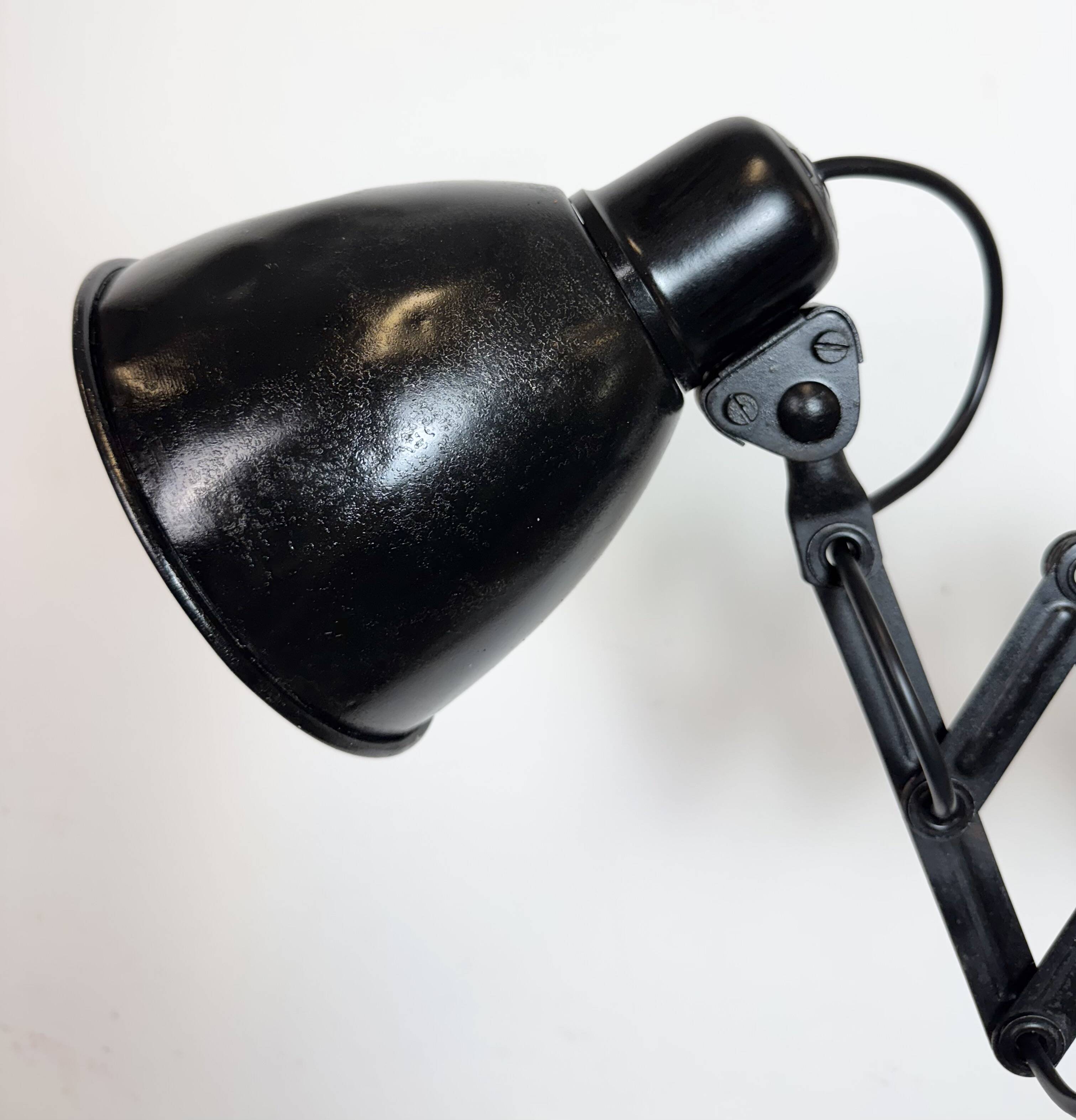 Industrial Black Scissor Wall Lamp, 1950s
