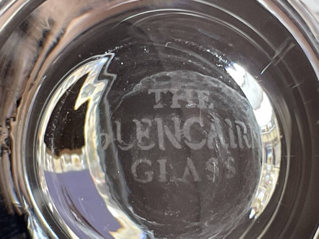 4 crystal whiskey glasses stamped “The Glencairn Glass”