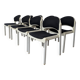 Set of 8 Vintage Aeon Mondial Stackable Chair / Dutch Postmodern Dining Cha