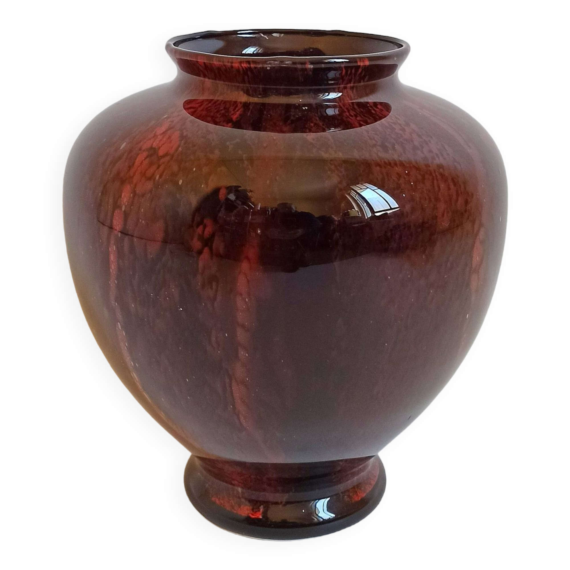 Carmine red blown glass vase 1950s