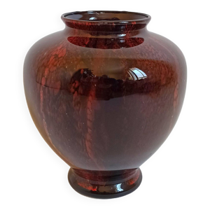 Vase verre soufflé rouge