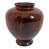 Vase verre soufflé rouge carmin Années 50