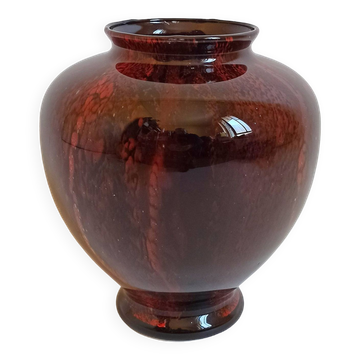 Carmine red blown glass vase 1950s