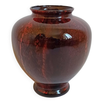 Vase verre soufflé rouge carmin Années 50