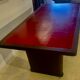 Bureau époque art déco , palissandre, cuir rouge hermes