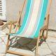 Transat pliant en bois et toile vintage