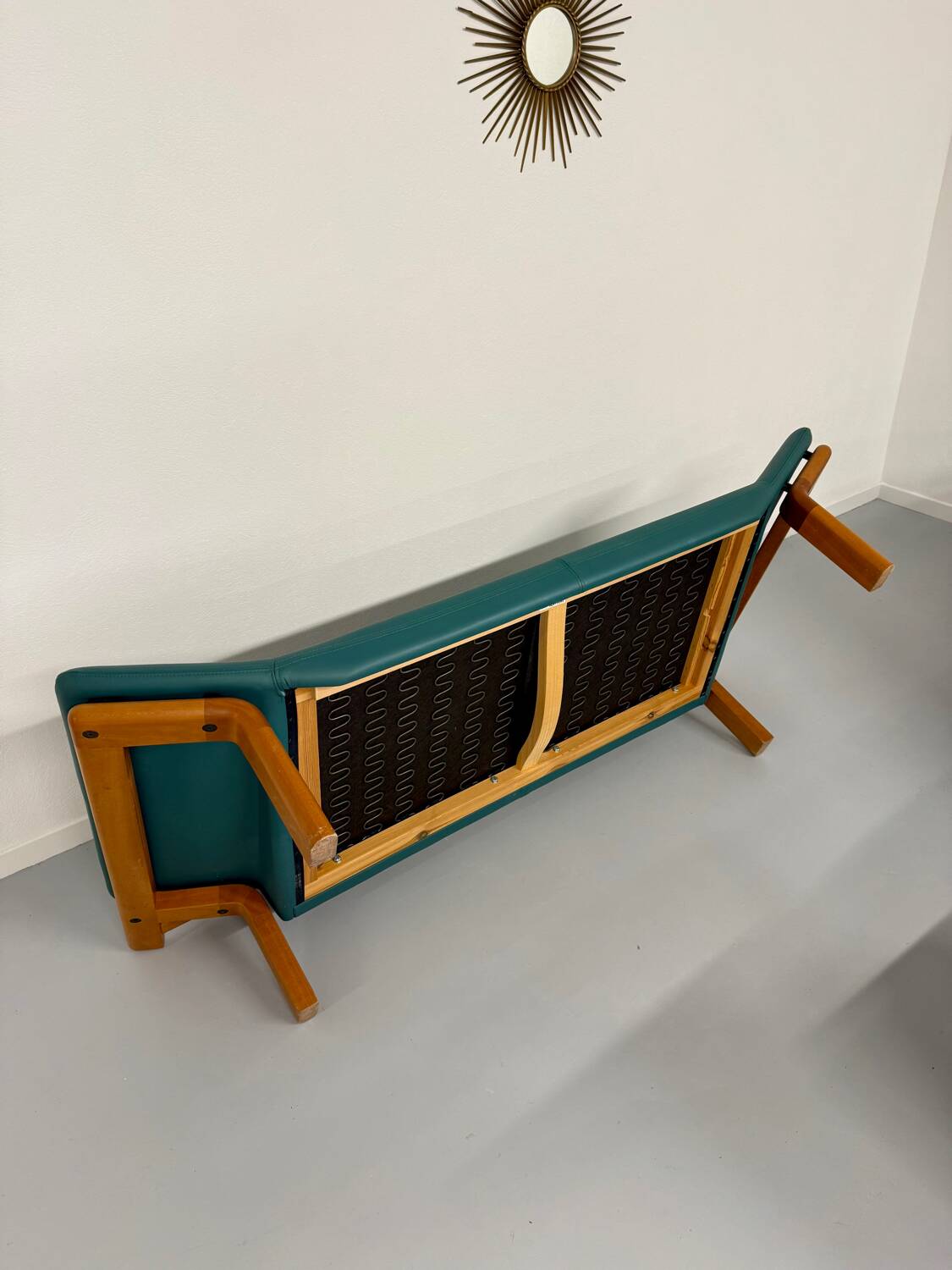 Salon complet canapé cuir teck design scandinave Komfort Danish