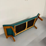 Salon complet canapé cuir teck design scandinave Komfort Danish