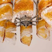 Italian Design "Twisters" Round Chandelier by Mazzega, 1970