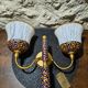 New double wall light (Le Porcellane Florence) Porcelain & Gold