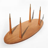 Table vintage, wood table, coffee table, coffee table, table oval, table feet compass, interior decorating, home décor, 60's