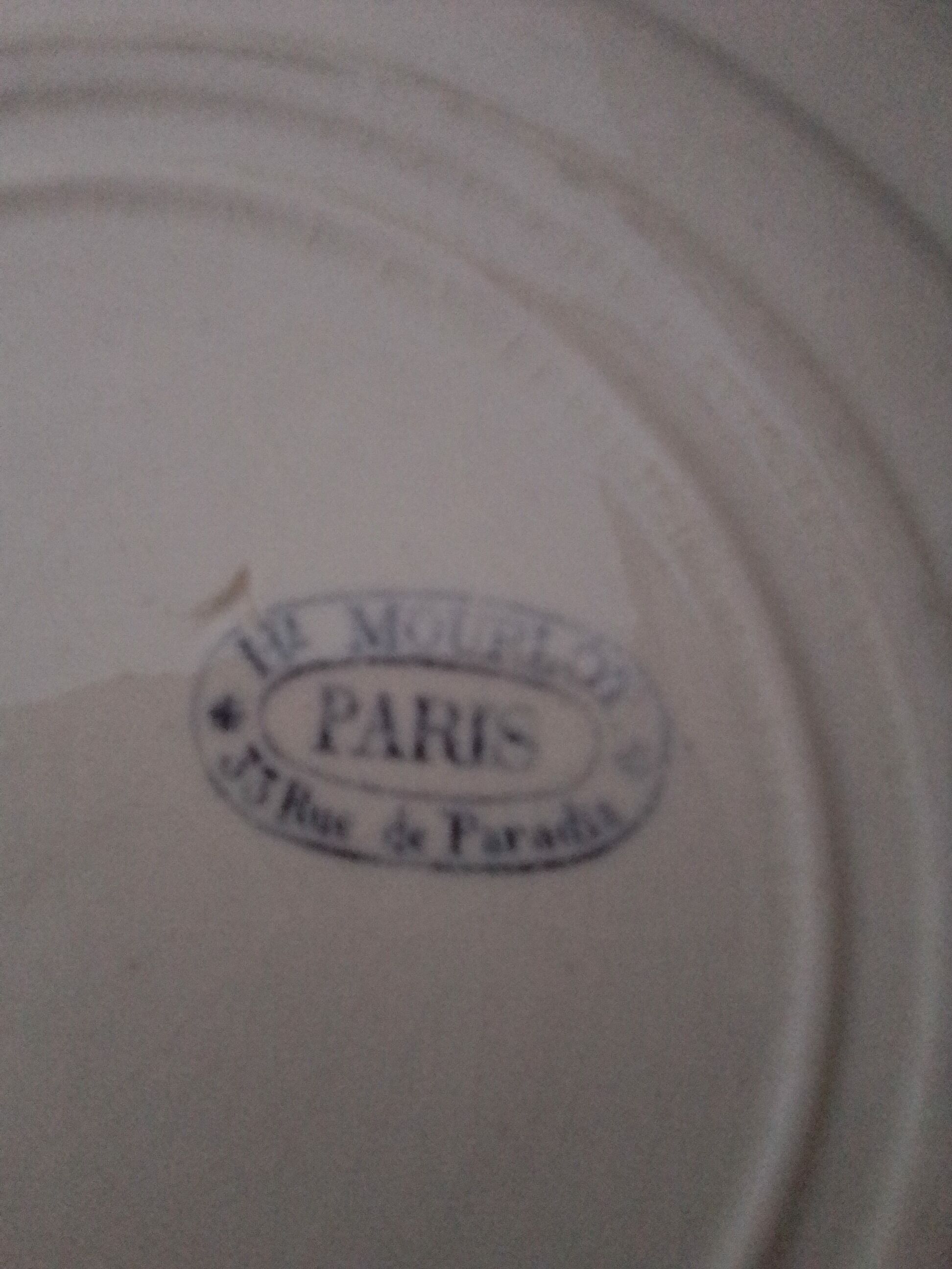 Flat plate HL Mouplot 33 rue de Paradis Paris Asian pattern diam 23 cm
