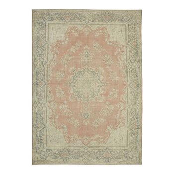 Handmade oriental contemporary 1980s 293 cm x 416 cm beige wool carpet