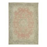 Handmade oriental contemporary 1980s 293 cm x 416 cm beige wool carpet