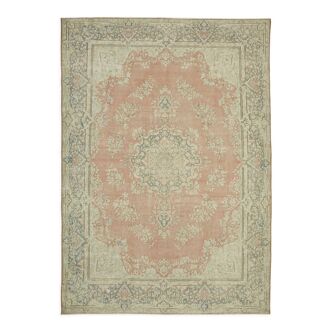 Handmade oriental contemporary 1980s 293 cm x 416 cm beige wool carpet