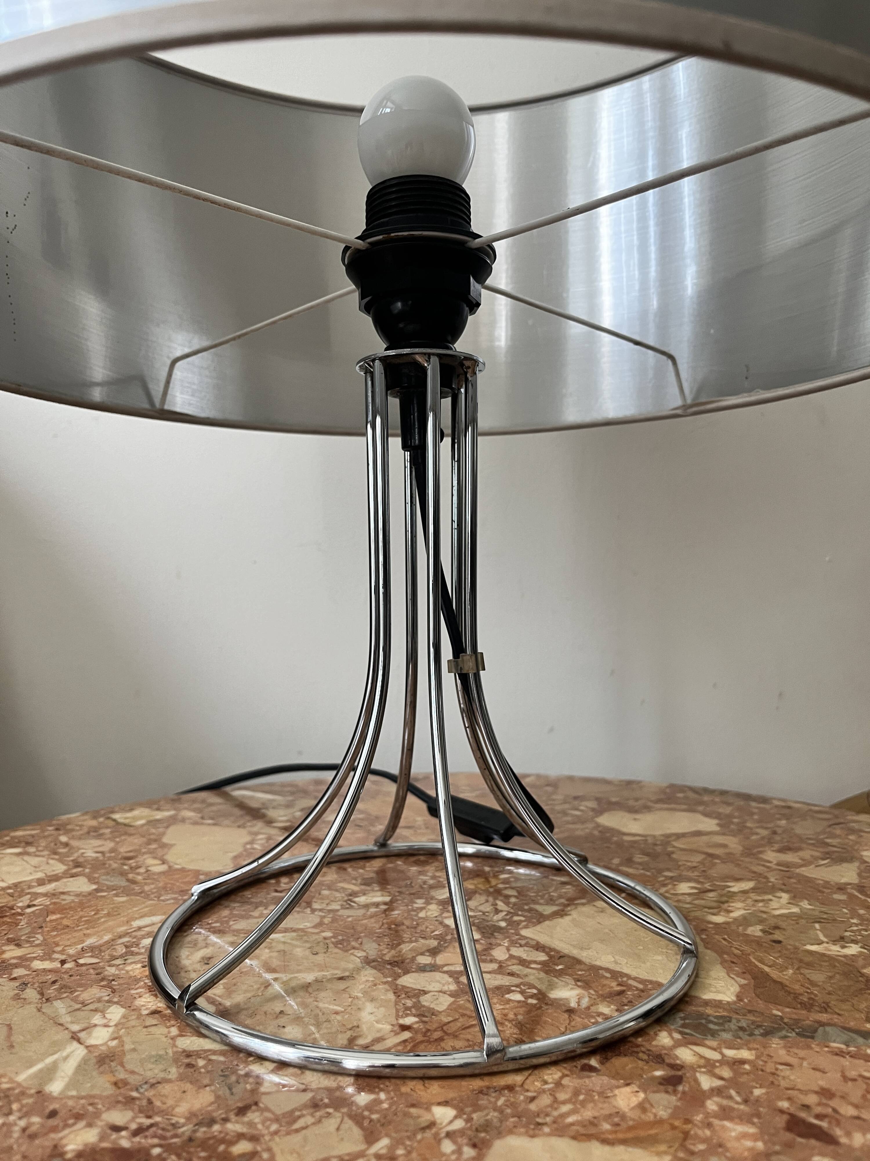 Chromed metal table lamp, 1970 design