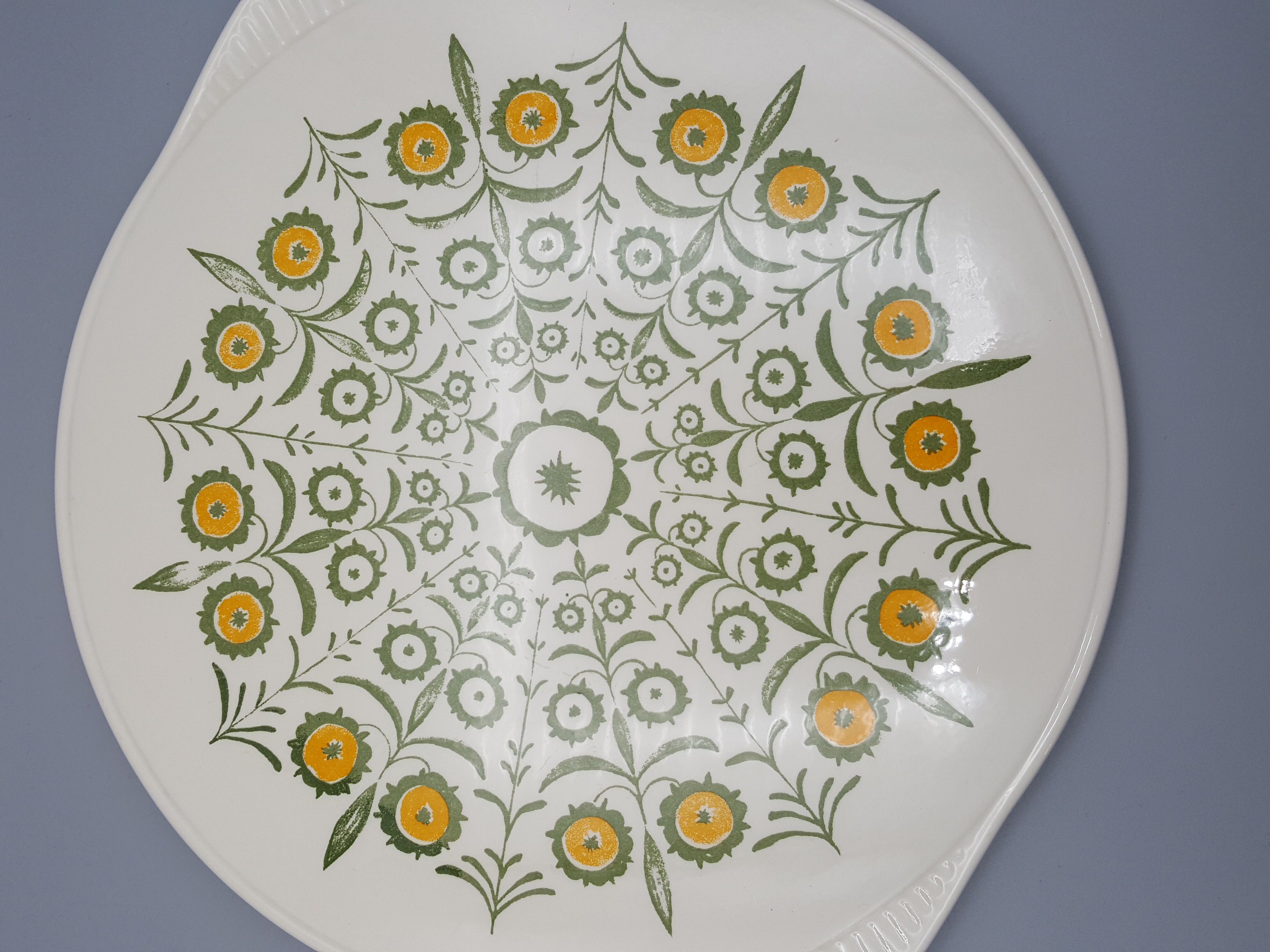 ceramic pie dish edelkeramik grunstadt floral decoration