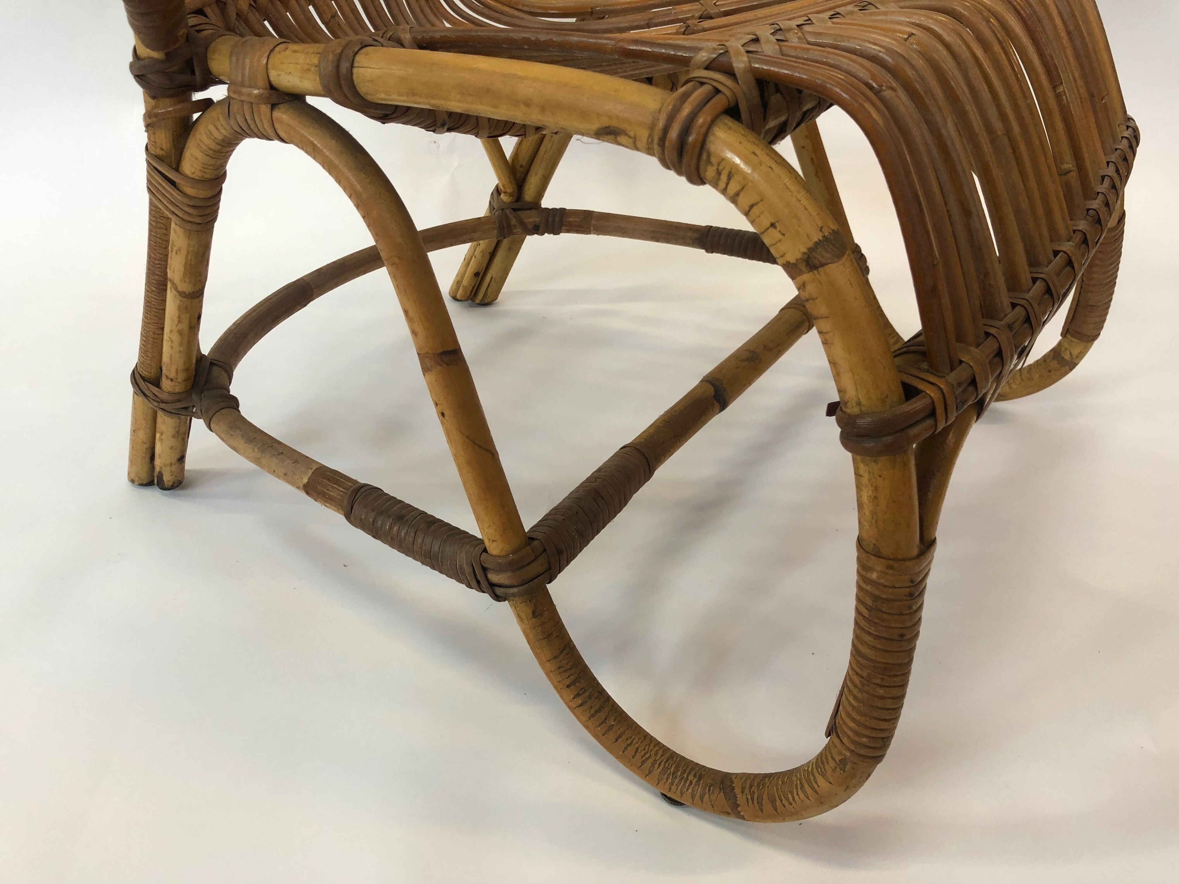 Van Rohe Noordwolde rattan chair, 1960