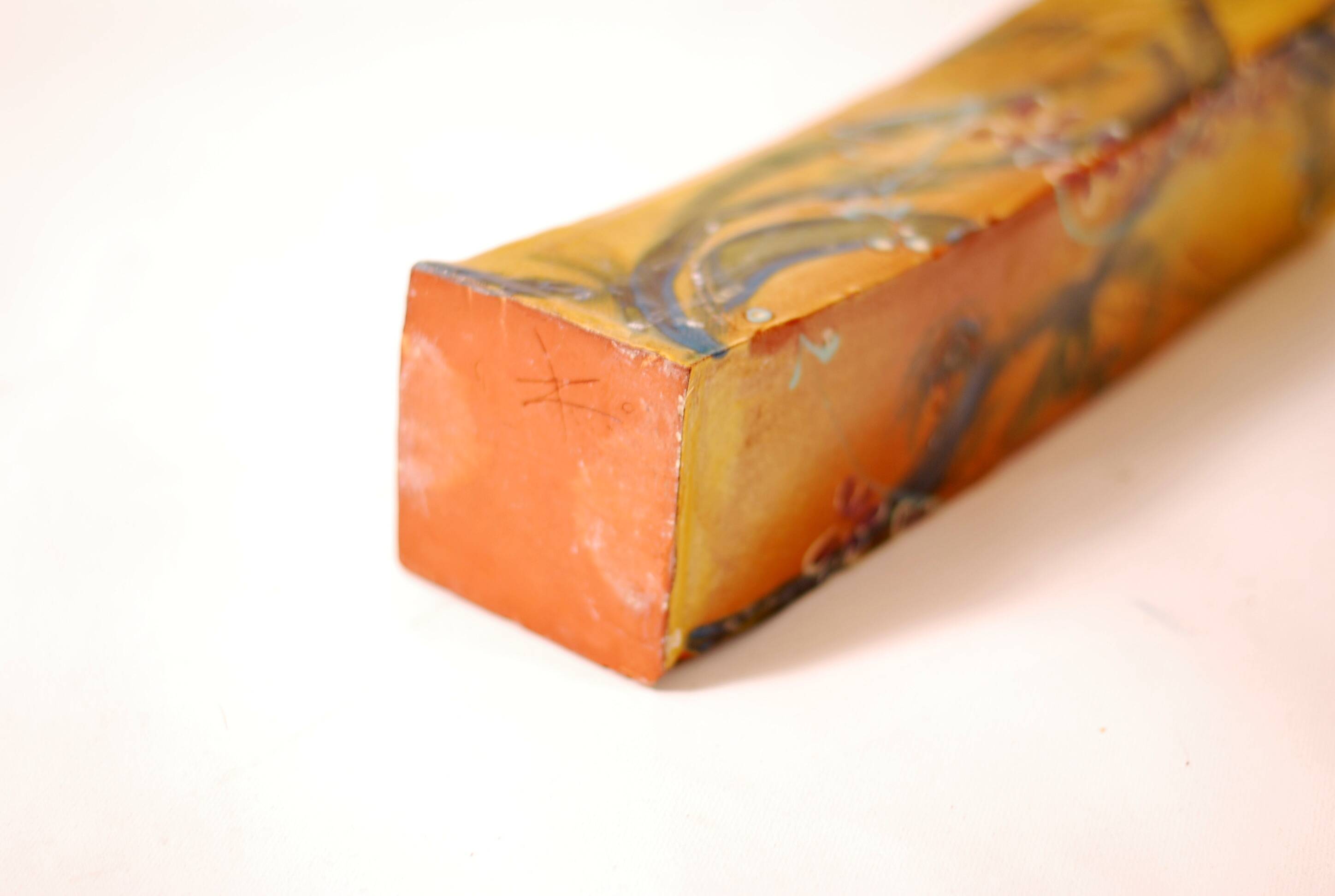 Studio terracotta vase, glazed, hand-painted 1970