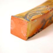 Vase en terre cuite studio, vernissé, peint à la main 1970