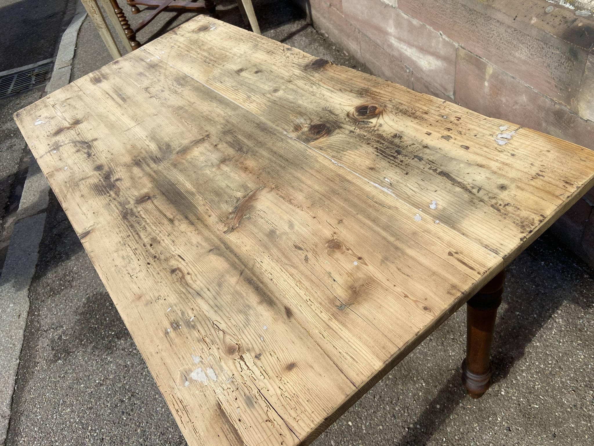 Vintage fir farm table