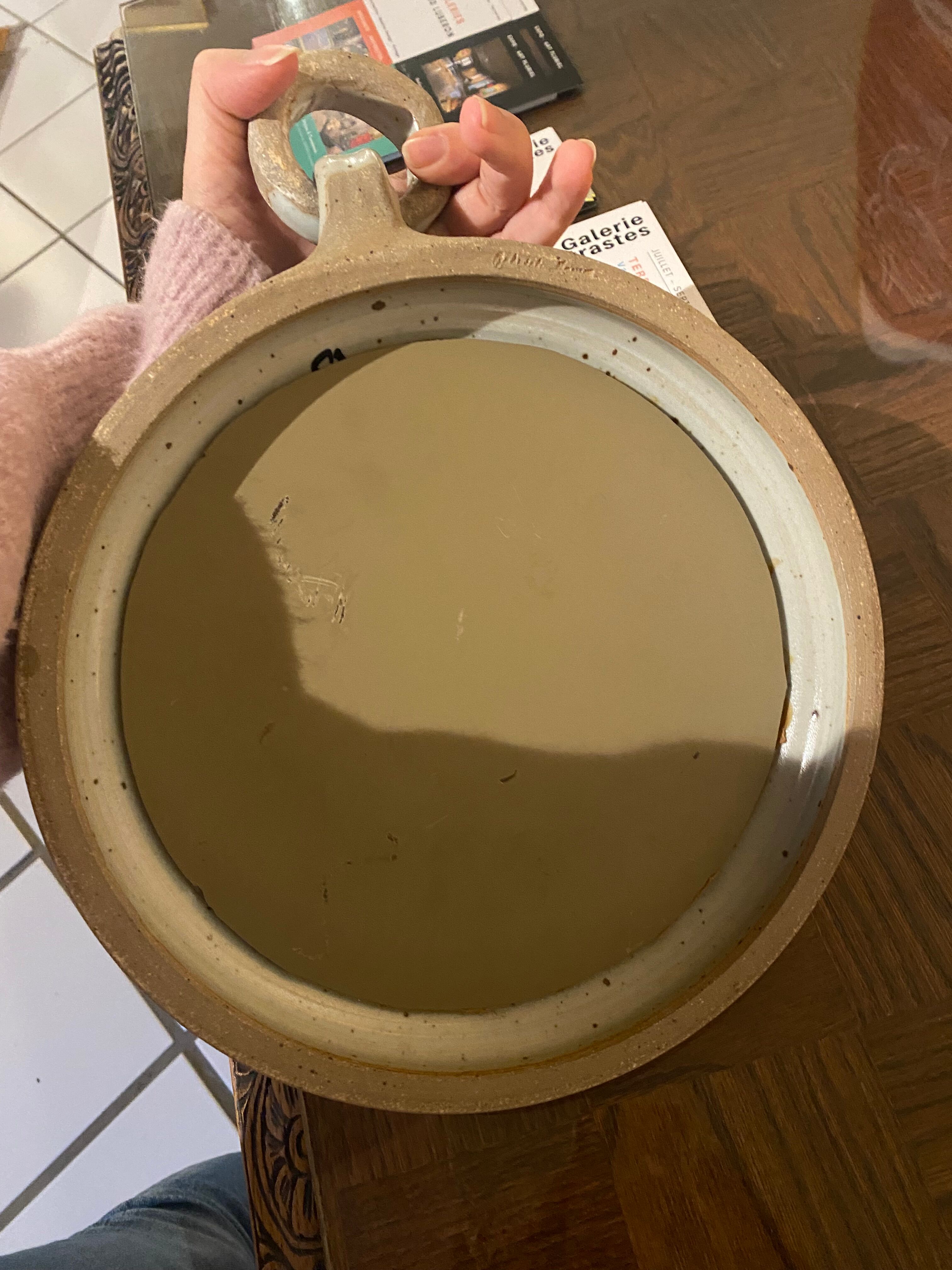 Round ceramic mirror 26x36cm