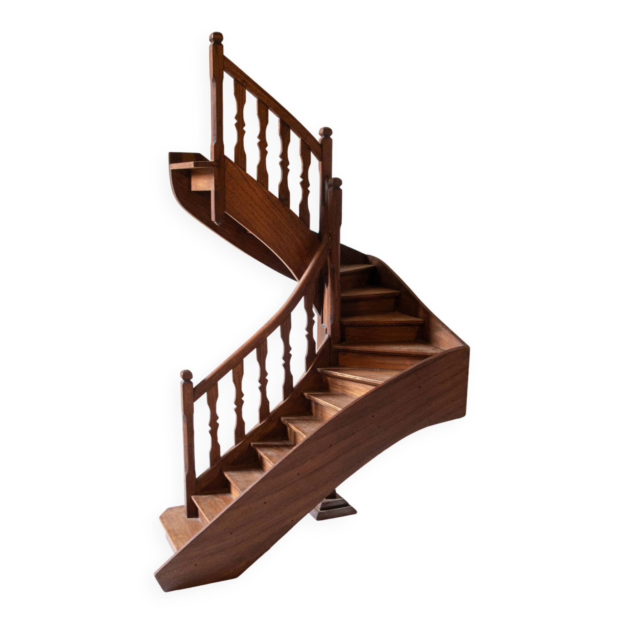 Model of an old wooden staircase, craftsmanship work.