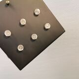 Space-Age square hanging lamp in white and black lacquered metal.