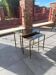Pair of vintage nesting tables in gilded bronze and oxidised blue mirror, style