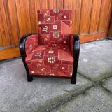 Art Deco armchair with new patterned upholstery, 1930s