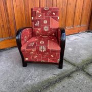 Art Deco armchair with new patterned upholstery, 1930s