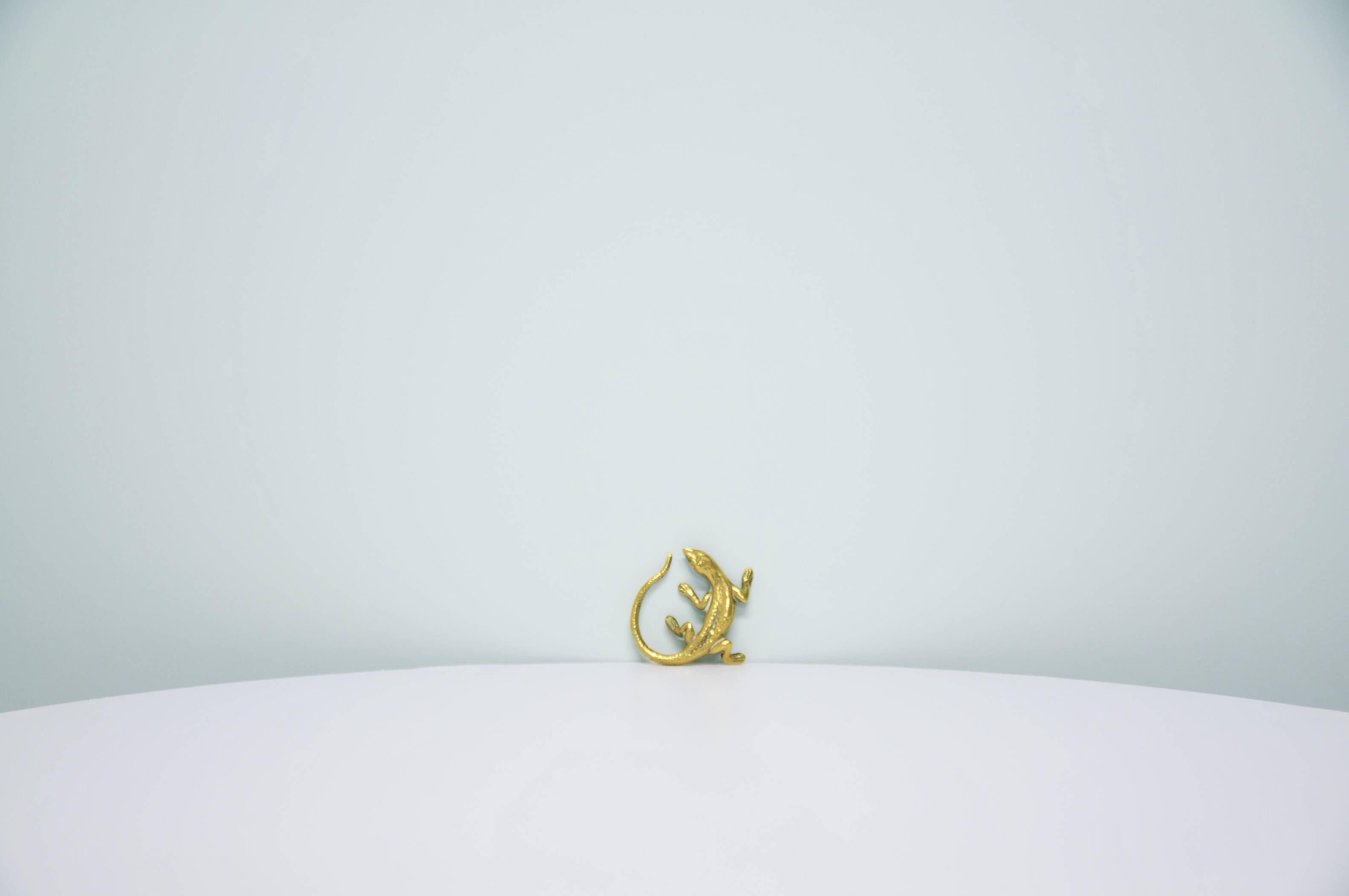 Vintage gold bronze salamander