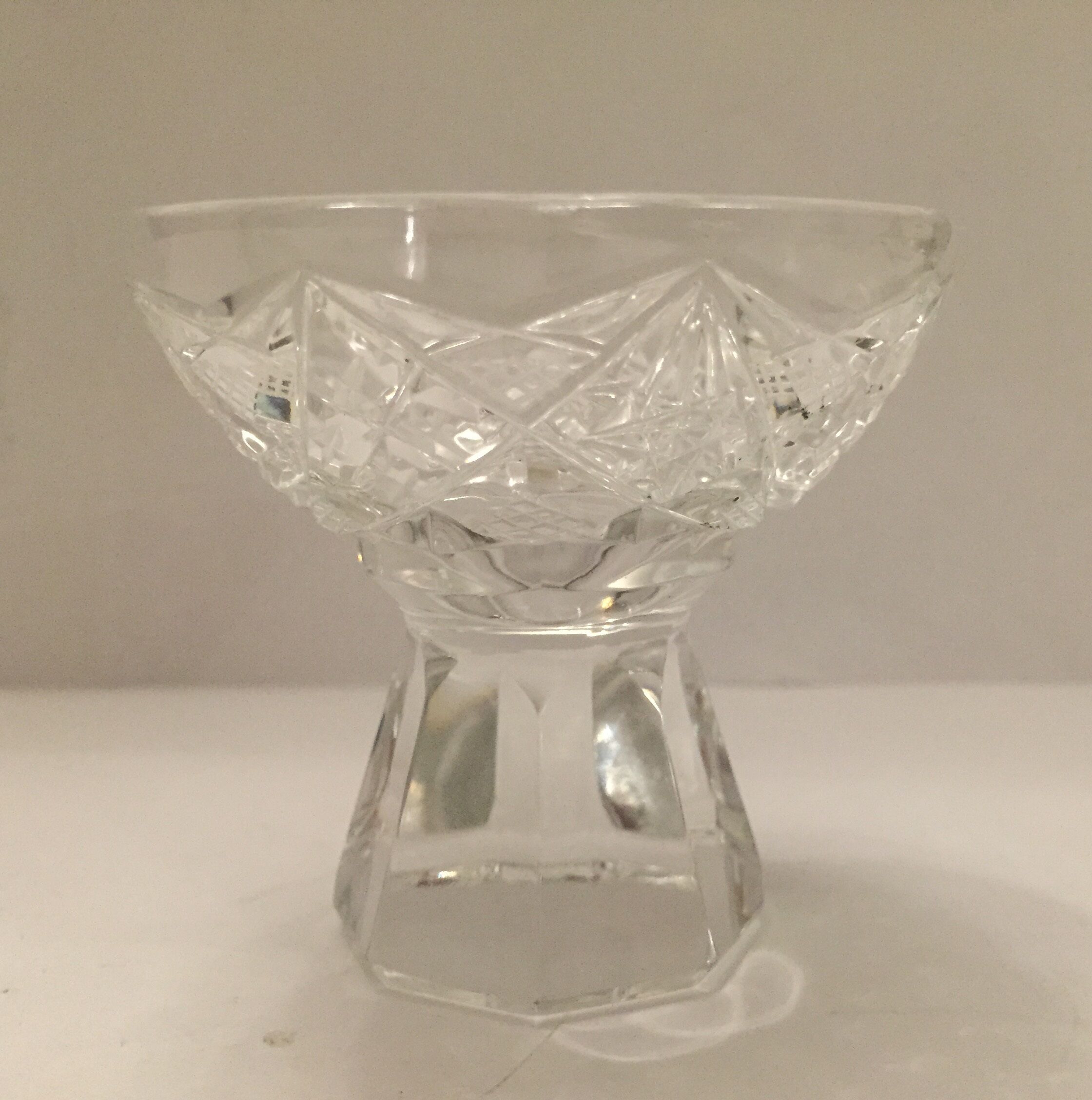 5 alcohol cut crystal glass set