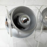 Space Age  sphere plexiglass table lamps pair, 1960-70s