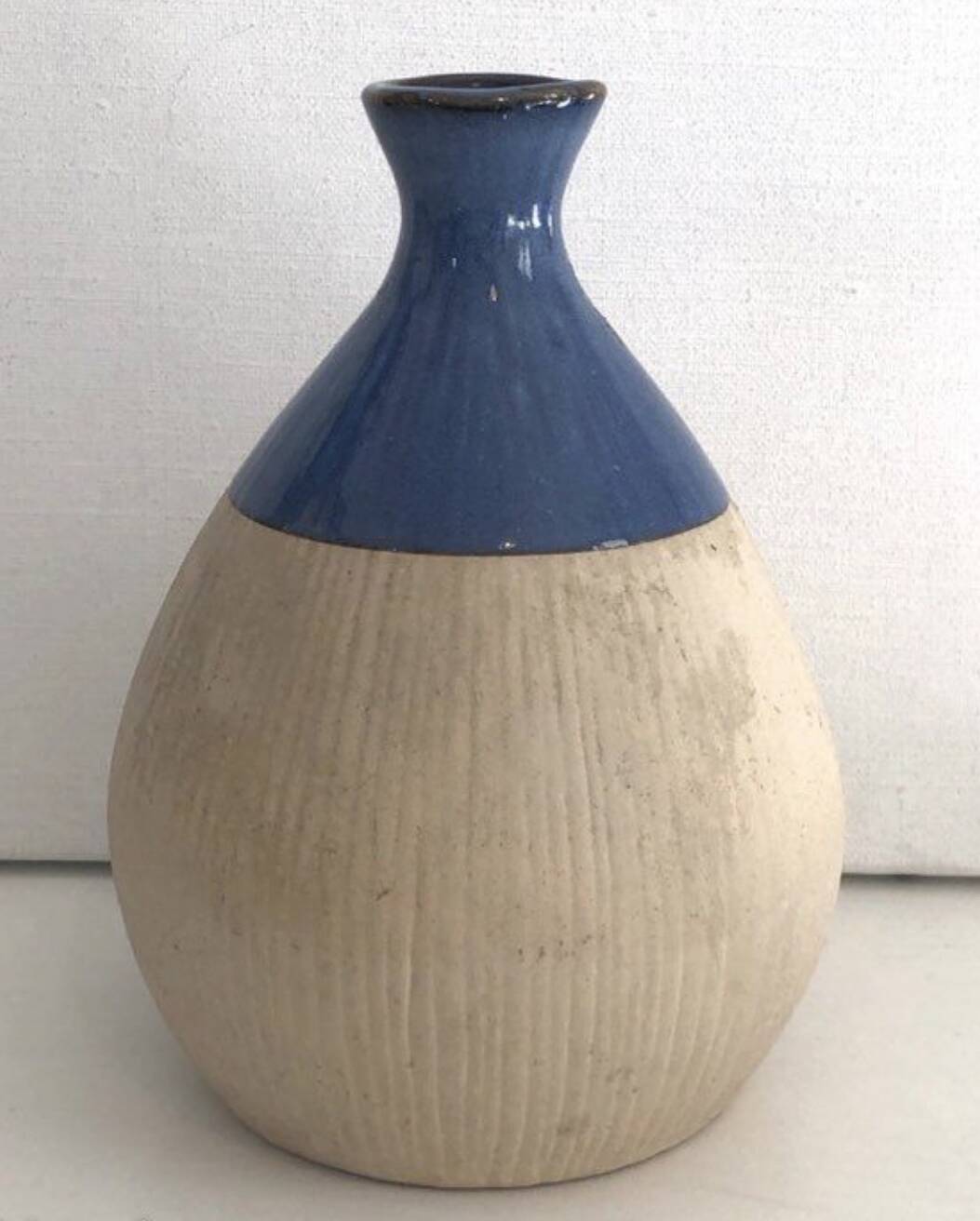 Blue and white ceramic vase