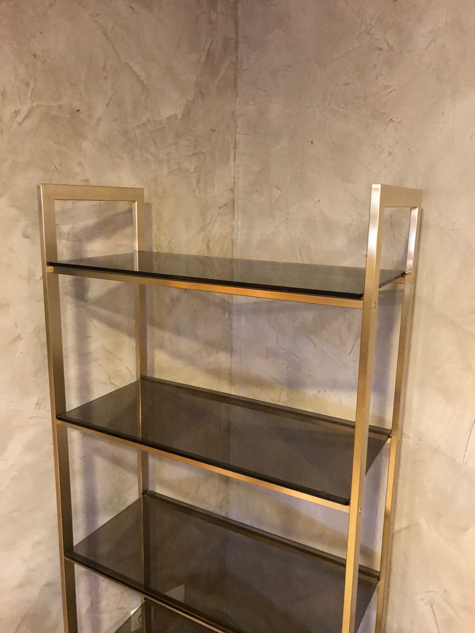 Brass and glass shelf