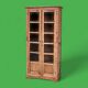 Parisian wardrobe in raw wood with engraved glass from 1920.